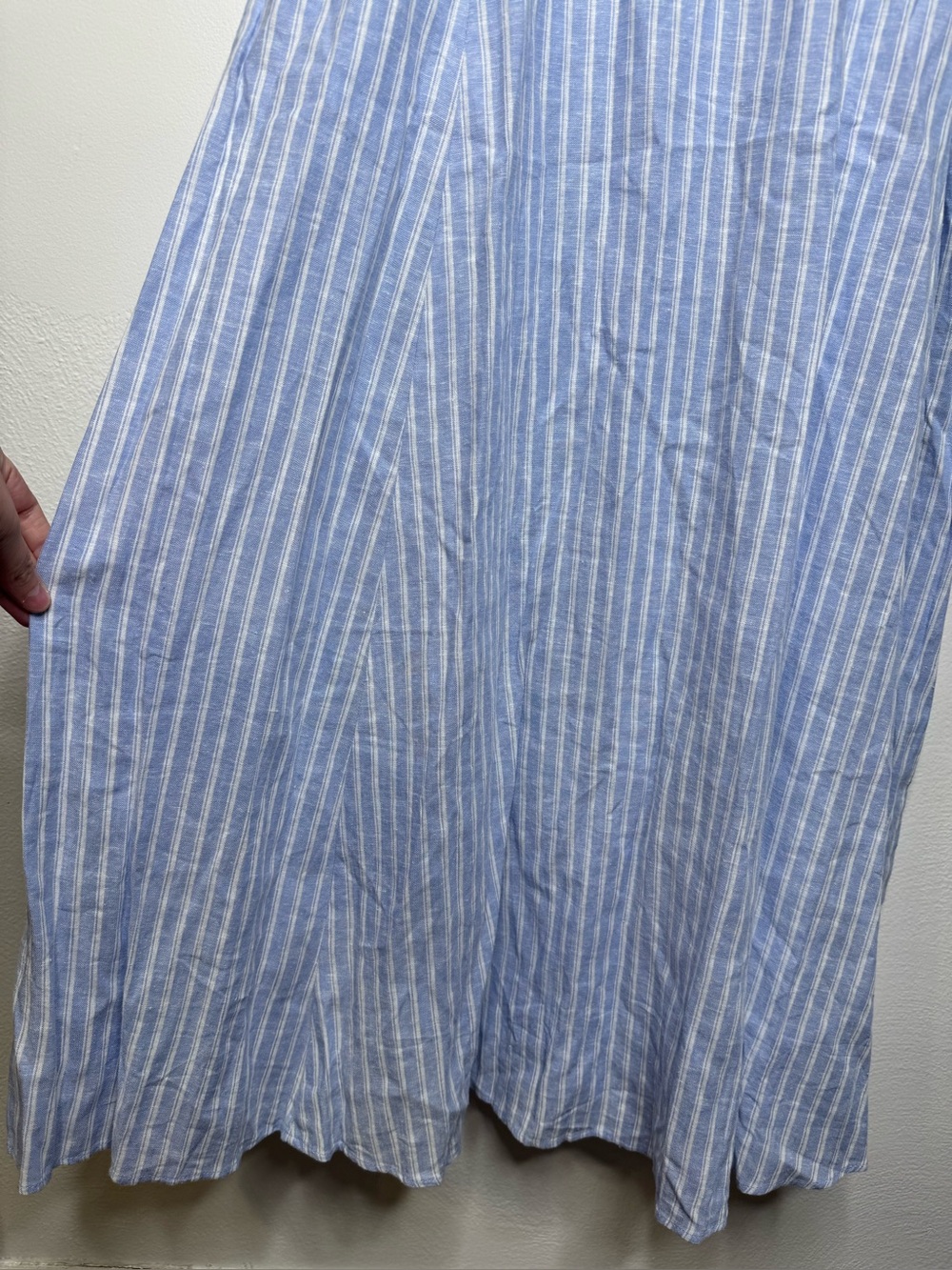 NWT GAP Light Blue & White Striped Linen Blend Maxi Dress - Picture 6 of 10